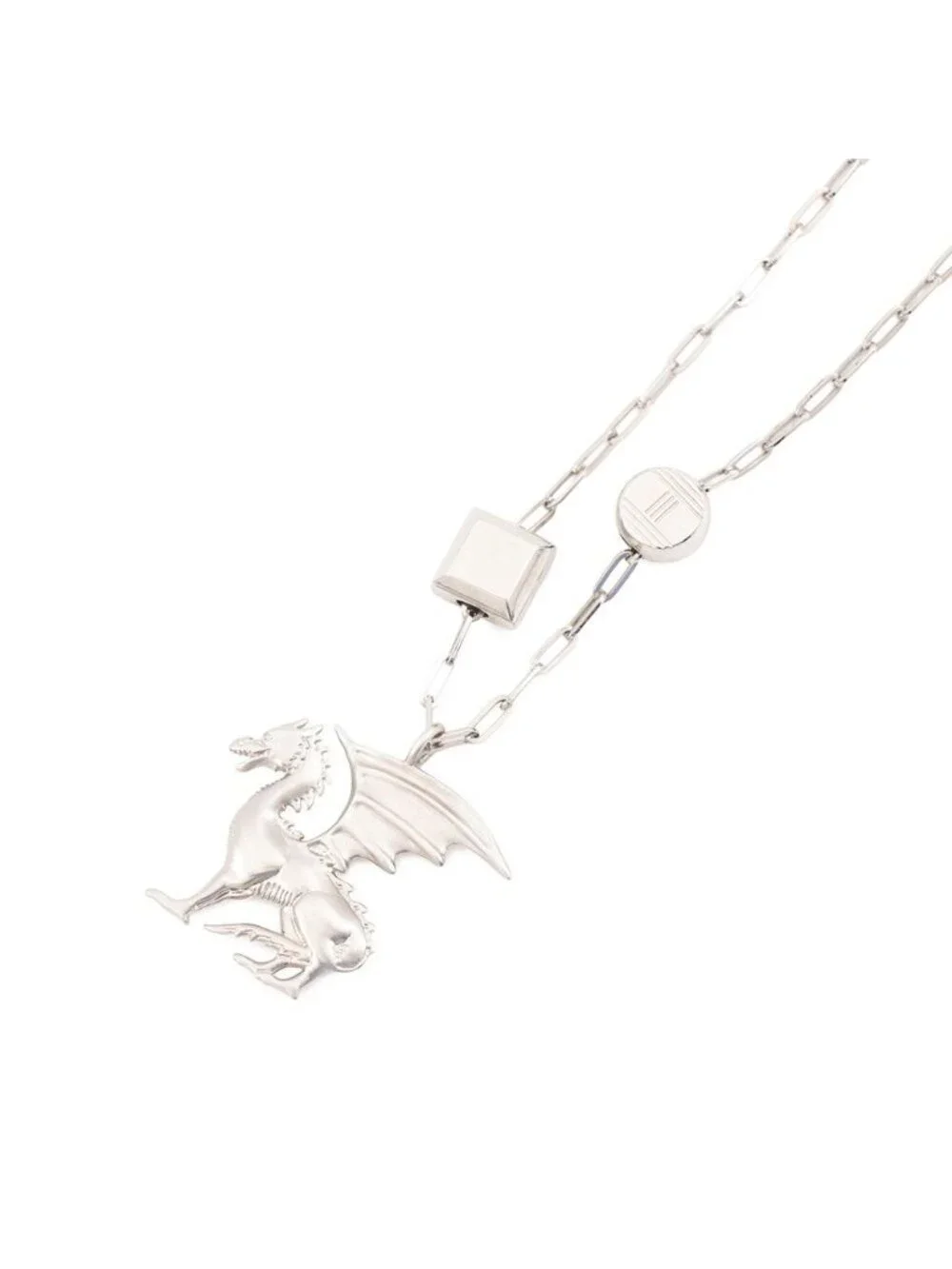 Hermes Necklace Talisman Dragon Motif Metal Ascending Sari